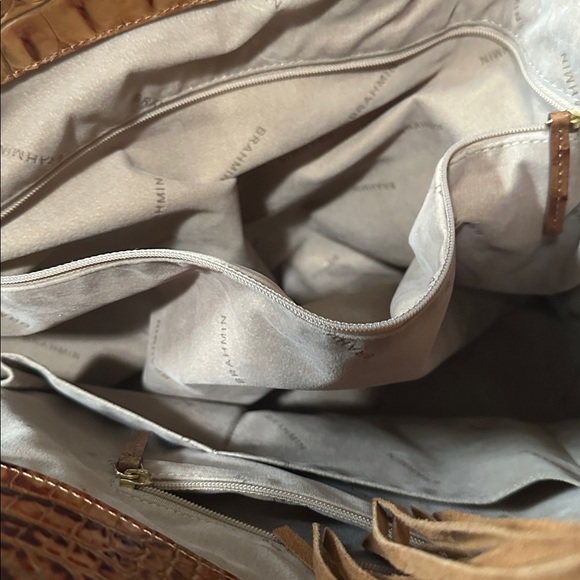 Brahmin Tan Croc-Embossed Leather Tote - Picture 4 of 9